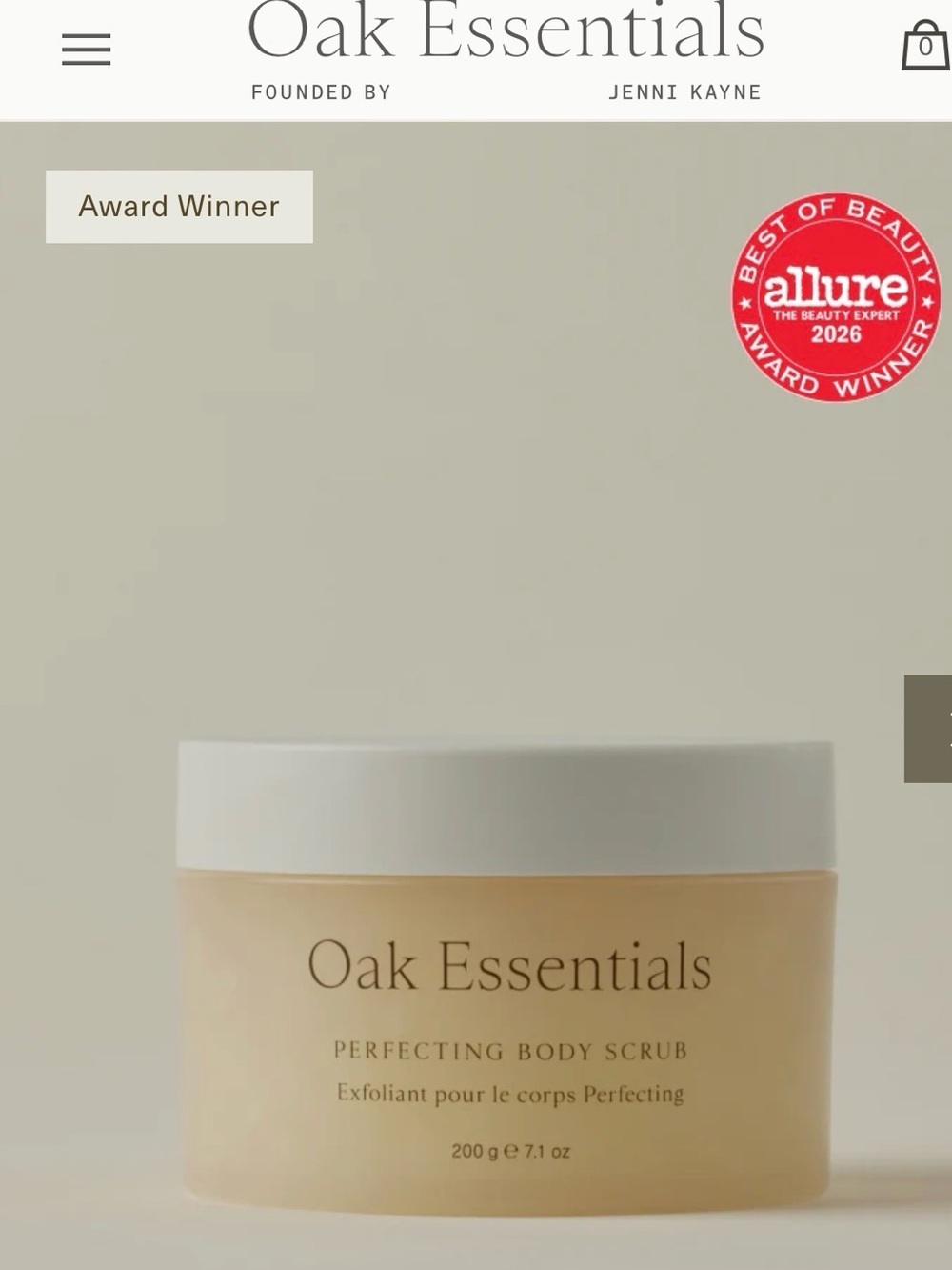 Essentials Perfecting Body Scrub NIB- 7.1 Oz.
